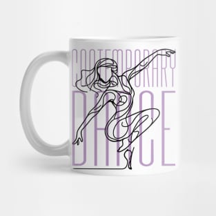 Black One line art Contemporary Female dancer Mug